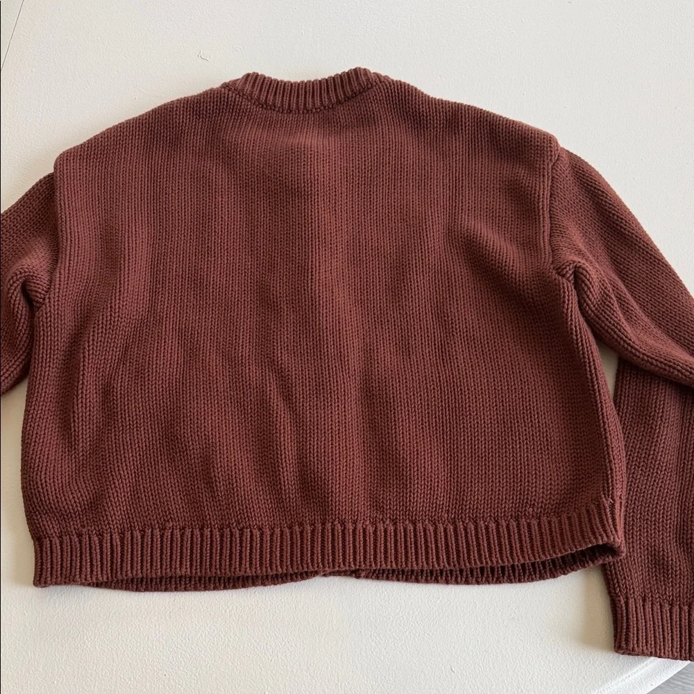 Sezane Titouan Brown Button-Up Knit Cardigan - Picture 3 of 5